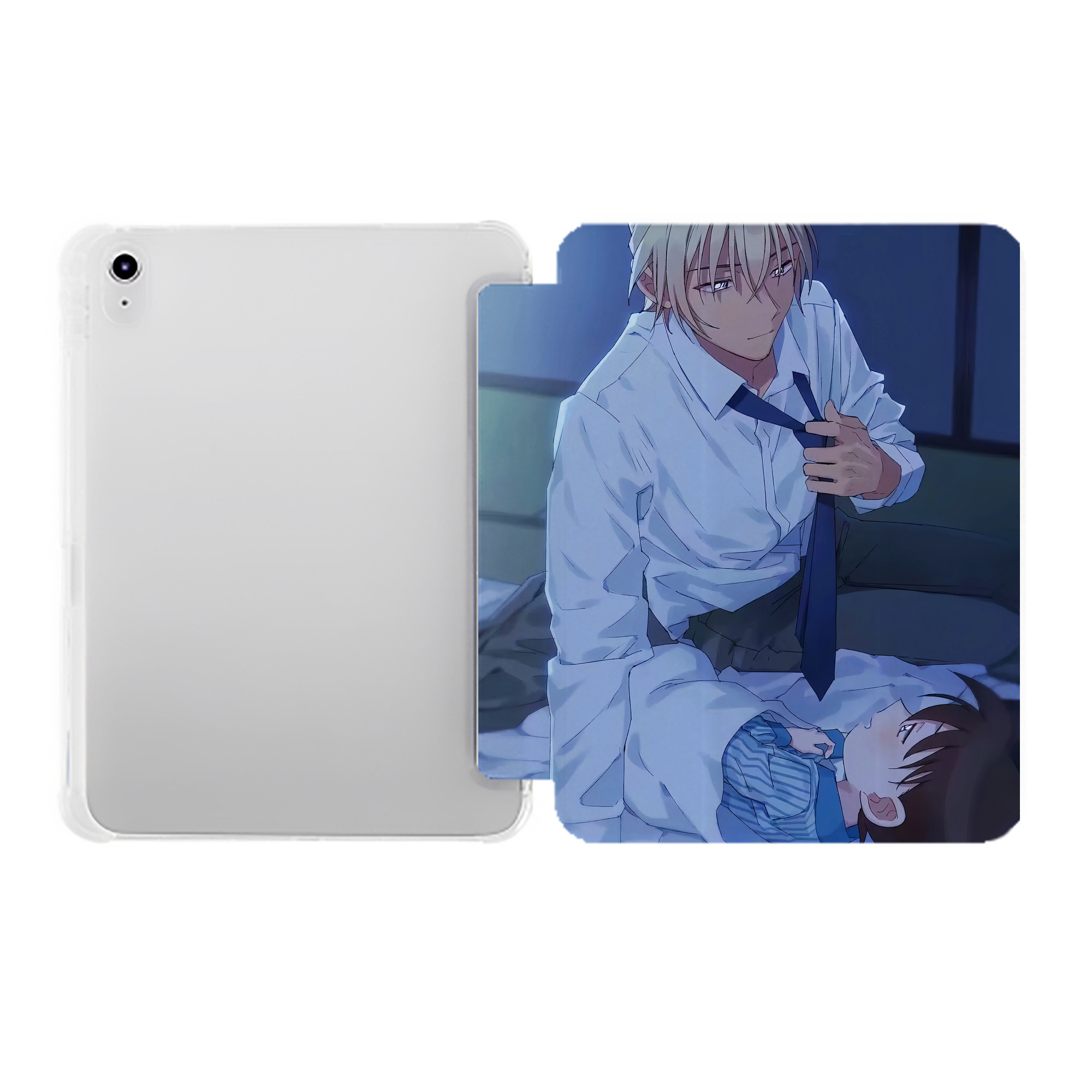 （画像用） 名探偵コナン Detective Conan IPad ケース ペン収納付き 三つ折りスタンド PUレザー×シリコン 対応機種9.5/10.5/10.9インチ